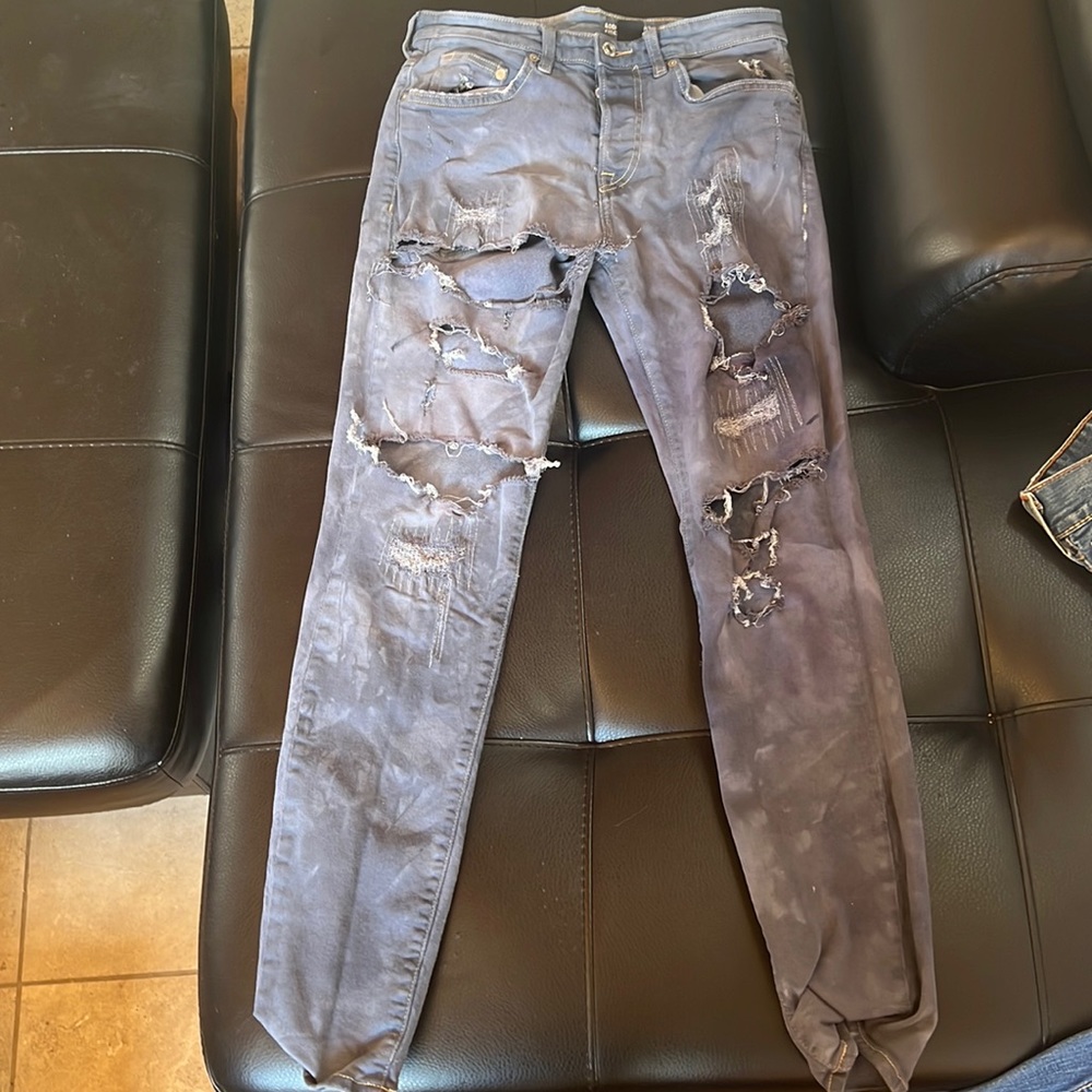 Mens Custom Denim Distressed ripped Jeans Custom 1/1